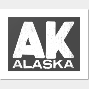 AK Alaska State Vintage Typography Posters and Art